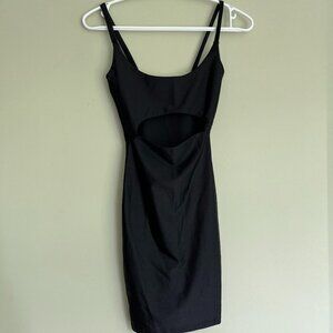 Fashion Nova Bodycon dress with front cut out XS Black